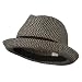 Men's Fedora with Paper Straw Braid - Black Grey XL