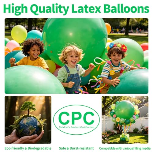 Image of 5Pcs Green Big Balloons 36 Inch, Round Large Latex Party Balloons for Birthday Wedding Decorations