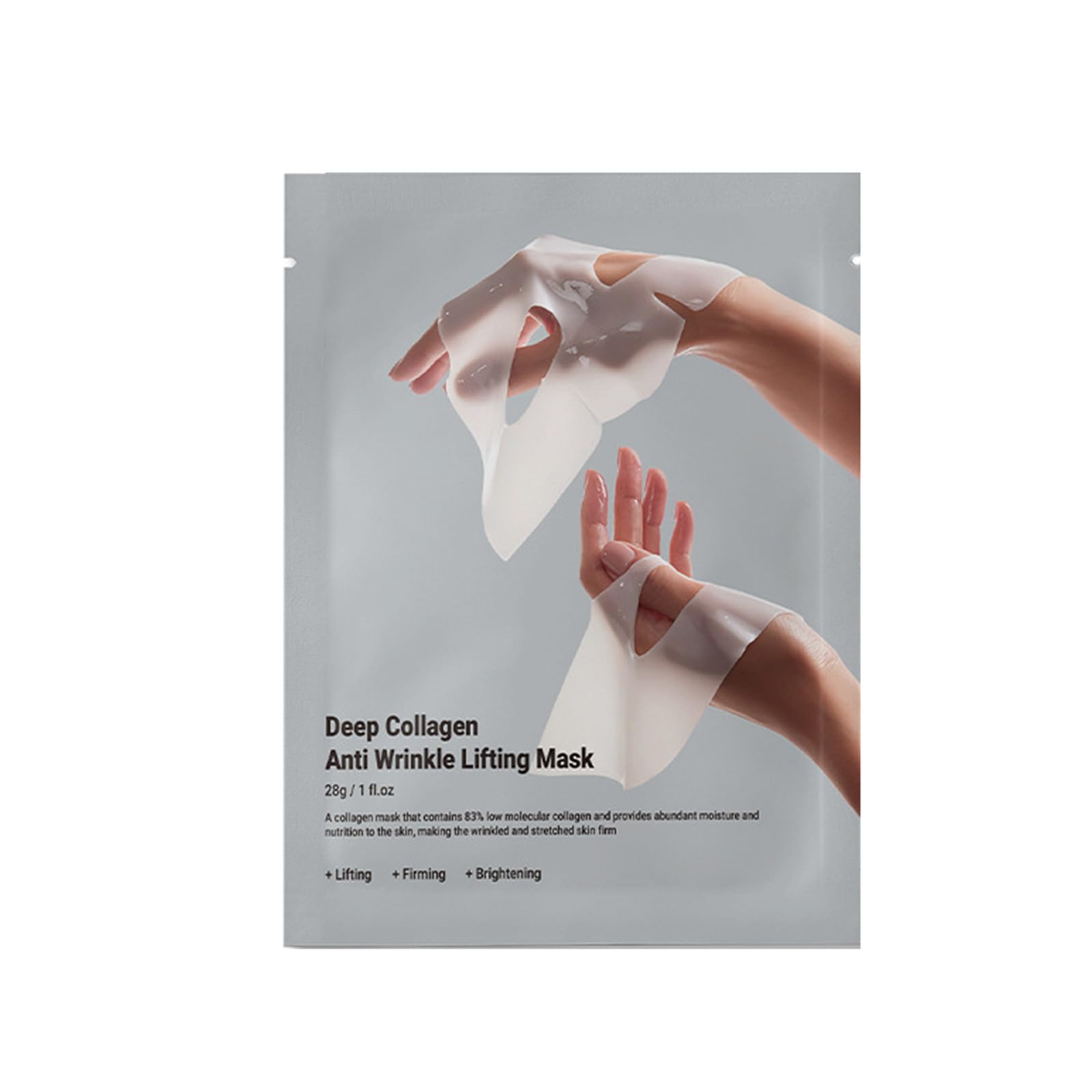 Deep Collagen Overnight Mask The real collagen Facial Hydrogel Masks with low molecular weight collagen for elasticity, firming, and moisturizing (white)