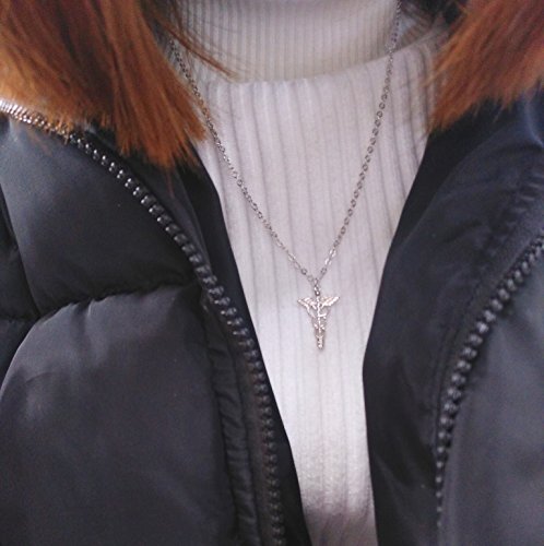 Gold Silver Medical Caduceus Pendant Necklace for Doctor Nurse Gifts4