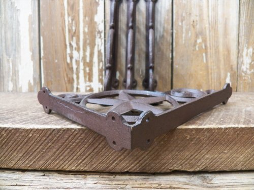 Shelf Brackets Braces Cast Iron Star 6.25 X 8.25 Inches Rustic Antique Style Lot Set Of 4 #TOP3