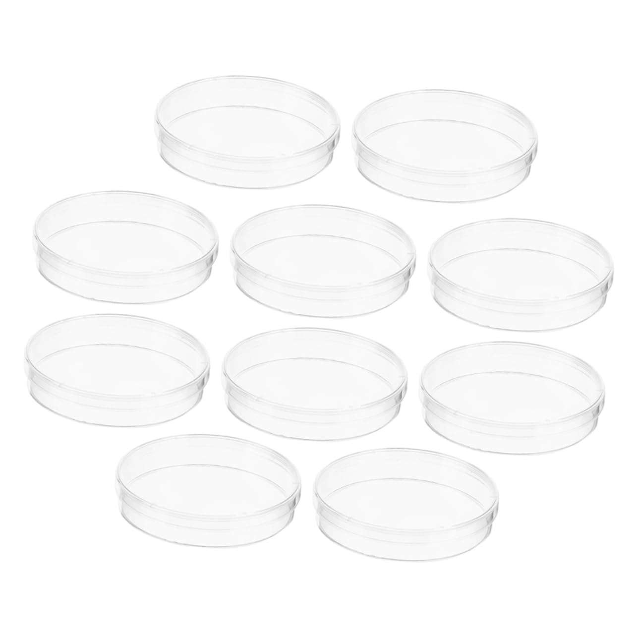 GLEAVI 50pezzi Piastra Petri Trasparente Da Laboratorio Con Coperchio Per Coltura Cellulare e Analisi Scientifica Facile Osservazione e Utilizzo Materiale Plastico Resistente