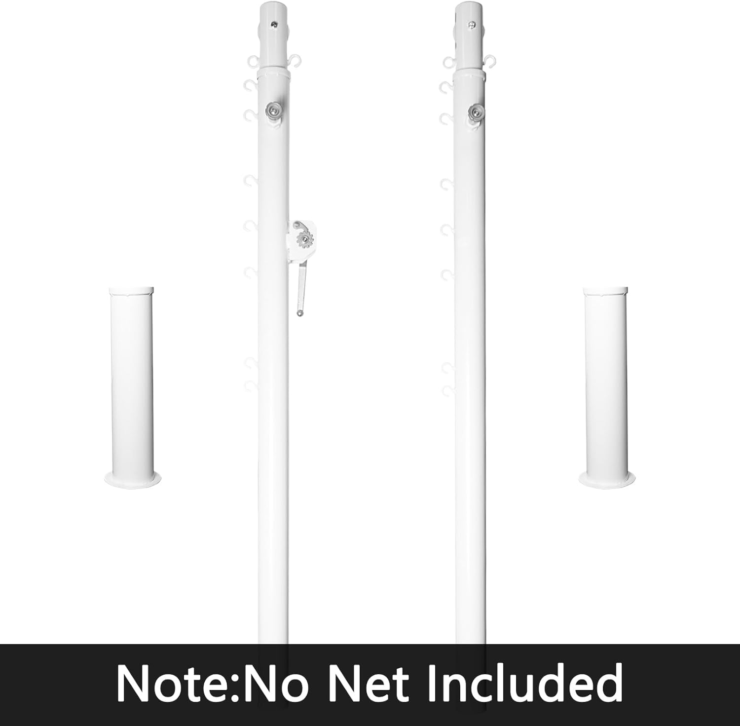 Luwint Volleyball Net Poles with Ground Sleeves, Adjustable Volleyball Stand Posts for Outdoor, Backyard, Beach, Pool