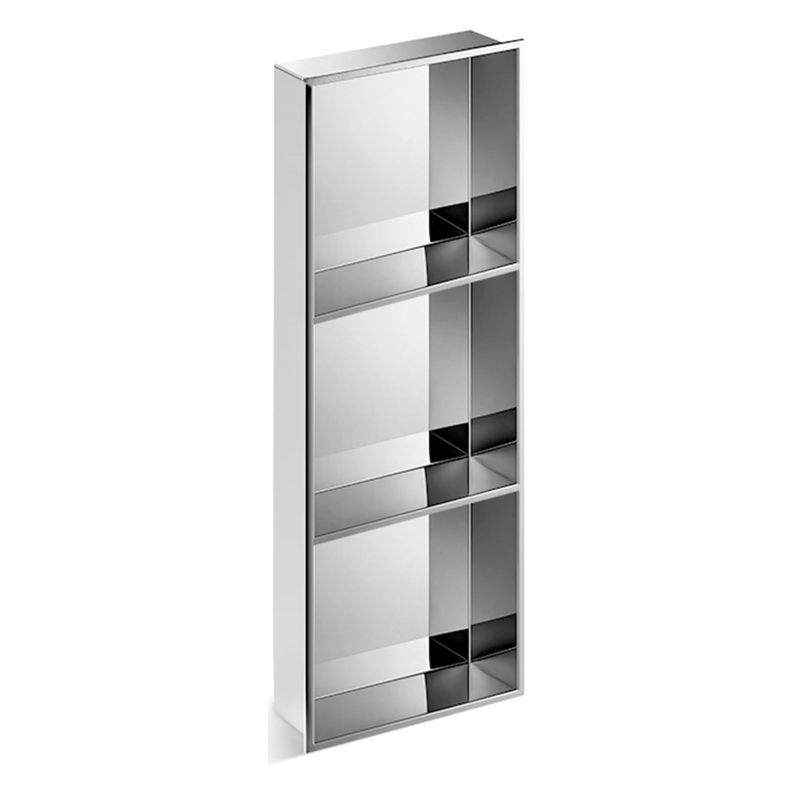 Nicho de baño de Acero Inoxidable Cepillado, Estante Cuadrado para Ducha, Inserto de Pared para champú y Organizador de Productos, Gris, 110 x 30 x 10 cm