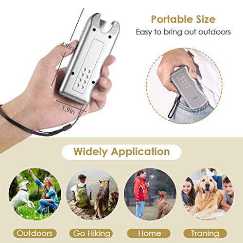 Geohee Anti Barking Device,Ultrasonic & Dog Bark Deterrent Devices Handheld Ultrasonic Anti Bark Dog Train Repeller Stop Barking