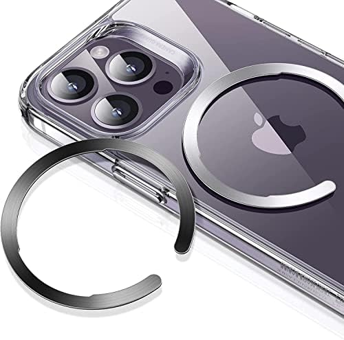 ESR HaloLock Universal MagSafe Ring, Magnetic Wireless Charging Conversion Kit, MagSafe Sticker, Compatible with iPhone 14/14 Plus/14 Pro/14 Pro Max/13/12 Series, Galaxy S22, 4 Pack, Black and Silver