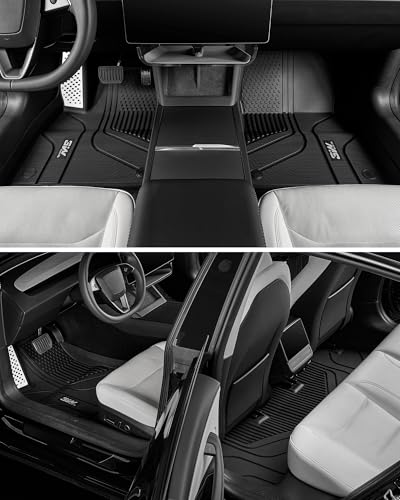 Image of 3W Floor Mats for Tesla Model 3 Highland 2024-2026 with Metal Pedal | Non-Slip Floor Liner, Heavy Duty All Weather TPE Custom Fit Model 3 Accessories, Black, Over 10 Years Lifespan