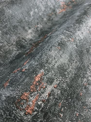 Papier peint intissé masquant pour rénover un mur abîmé avec une structure industrielle anthracite - 2