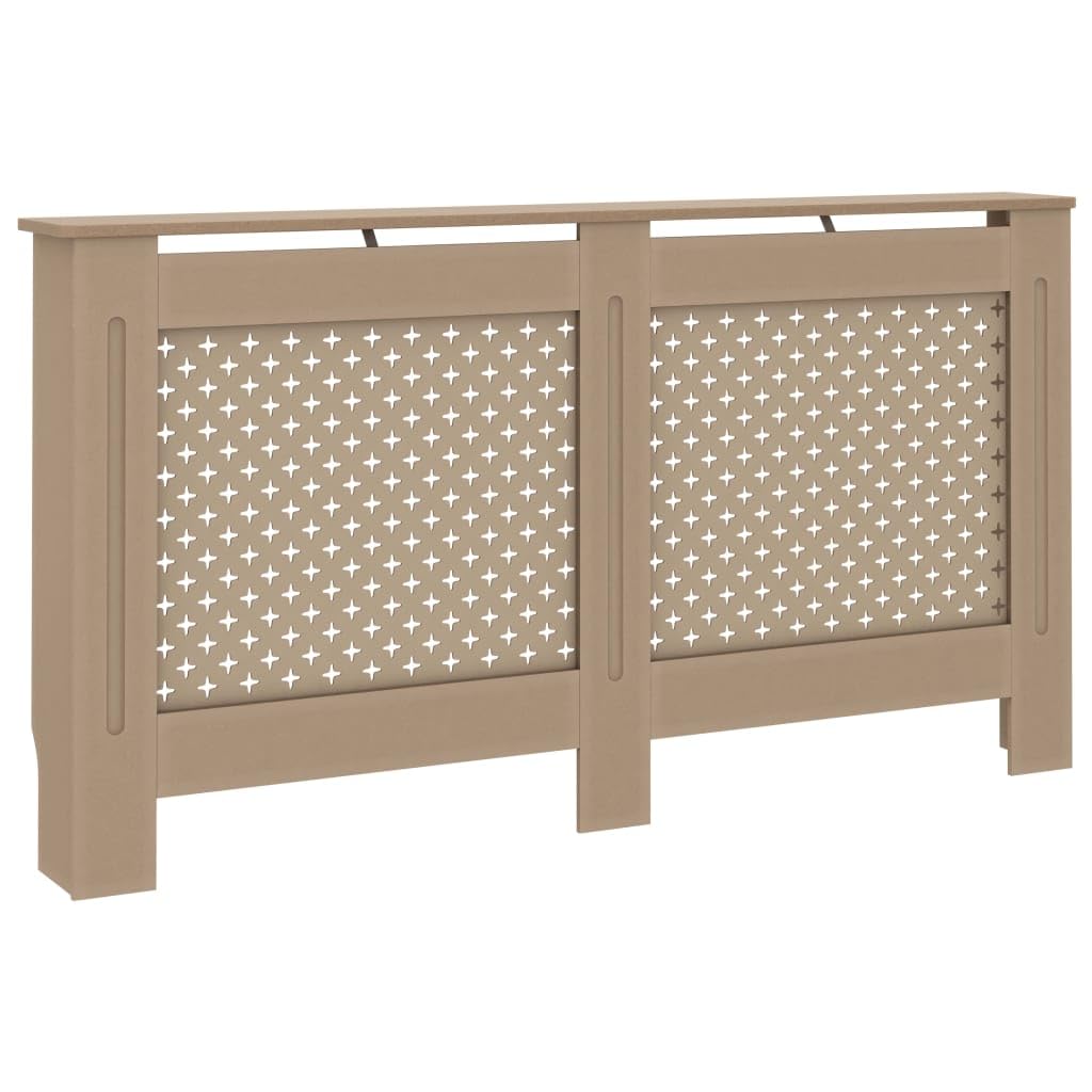 Cubierta de radiador marrón mueble cubre radiador de listones de madera MDF para salón y pasillo