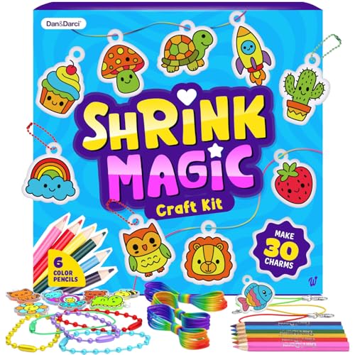 Shrinky Magic Craft Kit for Kids - Shrink Kit for Girls - Arts and Crafts for Kids Ages 4-8 6-8 8-12 - Craft Kits - 6 7 8 Year Old Girl Birthday Gifts - Toys for Girls 8-10 - Gift for Boys Ages 6+