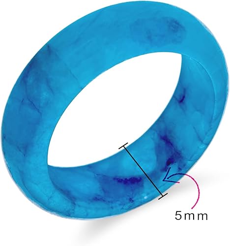 Miniatura 4 de Bling Jewelry Anillo de eternidad apilable simple para mujeres y adolescentes con colores teñidos azul, rosa, dorado, verde, piedra preciosa