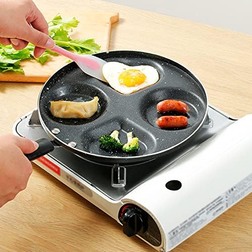 24cm Non-Stick Pan Four Hole Frying Pan Flat-Bottomed Omelette Pan Steak Pan Flat-Bottomed Non-Stick Egg Dumpling Pan Small Pan