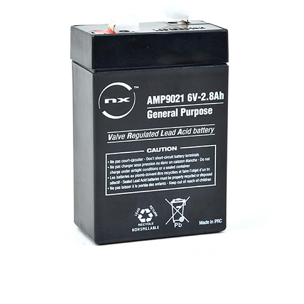 6V Rechargeable Lead Acid Battery 2.8Ah | 6 Volt General Purpose Battery for Alarms, Emergency Lighting, UPS Backup & Security Systems