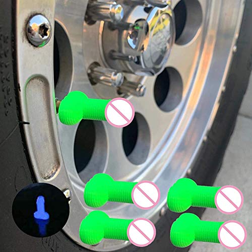 Prank Shaped Tire Caps,4PCS Tire Valve Stem Caps,Universal Car Wheel Tire Valve Stem Caps for Cars,SUVs,Bikes,Motorcycles,Great Funny for Pranks Bachelorette Parties (Green)