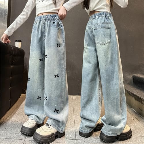 Coupe ample jean large enfant garçon jambes larges effet usé - 2