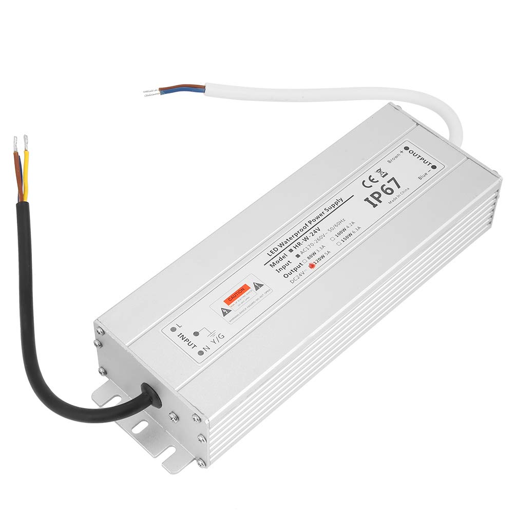 Alimentatore LED 24V 120W Trasformatore driver LED in alluminio IP67 con controllo dimmerabile per strisce luminose LED per interni e sistemi di illuminazione 24V