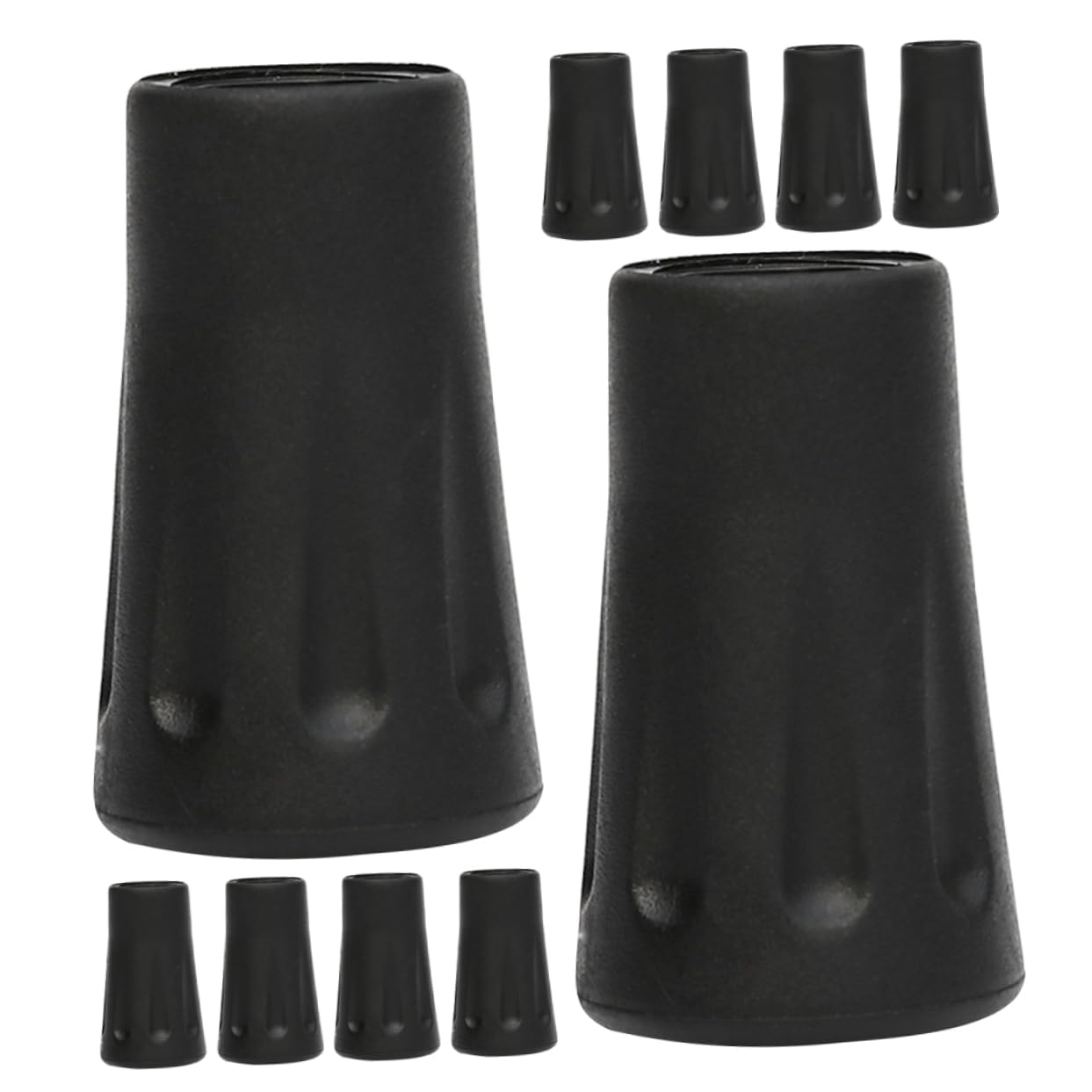 BUTIFULSIC 10pcs Hiking Stick Tips Crutch Foot Pads Walking Stick Rubber Ends Tent Pole Tips Caps Rubber Black