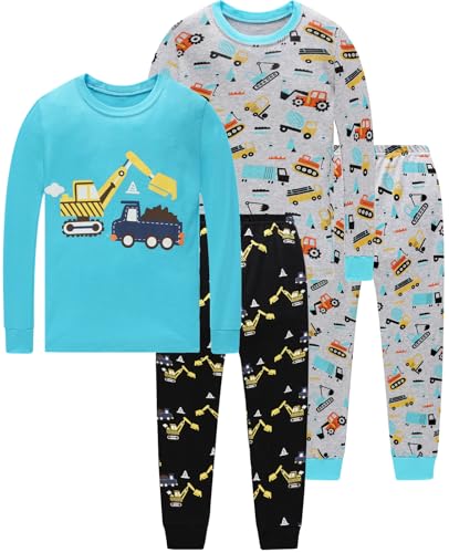 Image of Dolphin&Fish Boy Pajamas Toddler Kids Pjs Set Cotton Soft Clothes Sleepwear | Long Sleeve Elastic Cuffs,Stretch breathable,Dinosaur Space Print Options