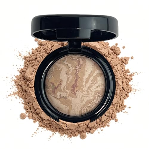 KAPEINE Baked Pressed Powder Mini Color Correcting Setting Powder Compact Matte Finish Oil Control Sheer Face Powder Long Wear Natural Flawless Finishing Makeup for Women Daily Wear -02#