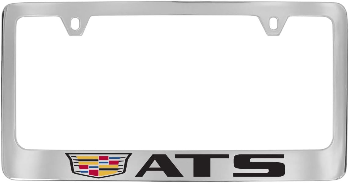 Cadillac ATS Brass License Plate Frame with Chrome Finish (2 Hole)