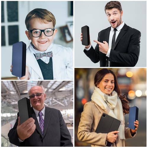 Image of 2 Pcs Hard Shell Eyeglasses Case,Protective Case for Glasses,Glasses Case Hard Shell,PU Leather Glasses Case,Unisex Hard Glasses Case (blue)