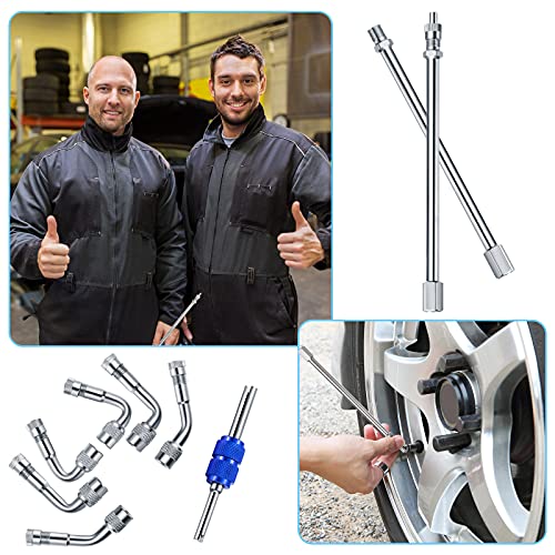 Frienda 9 Pieces Valve Stem Extenders Dually Valve Stem Extenders 45 90 135 Degree Metal Valve Stem Extenders Universal Valve Stem Extensions For Truck Rv Motorhome Pickup (Simple Style,5.91 Inches) #TOP6