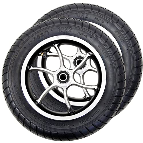 HEBEHO 10inch Wheels Replacement Parts for Wheelchair (2), Electric Wheelchair Front Wheel Assembly Handicapped, 10x2 Inflatable Non-Slip Tire Wheelchair Accessories