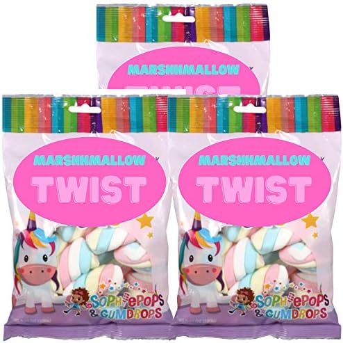 Unicorn Marshmallow Twist | Great for Party Supplies for Kids 3.53 oz bag (3 Pack)