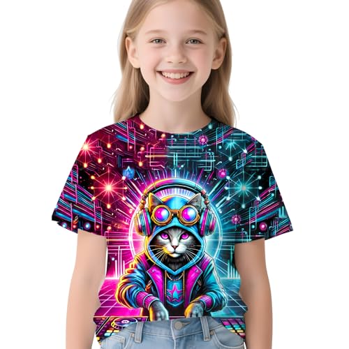 Kids Neon Tie Dye Shirt for Boys Girls Tie-Dye T-Shirt Hippes Tshirt Senior Children Tee Size 6-16 Years Age3