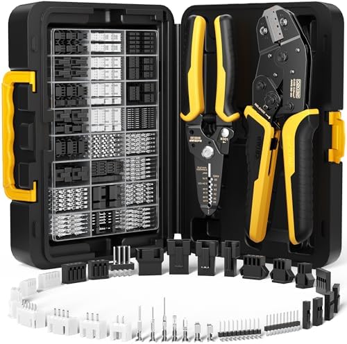 DxCRIMP DT Deutsch Stecker Crimpzange Set für 0,25–2,5mm² mit 2/3/4/6 polig Kabelsteck Kfz Set und Entfernungswerkzeugen, Wasserdicht Kfz Stecker Set, DT Steckverbinder Kit, Auspinnwerkzeug Kfz Set