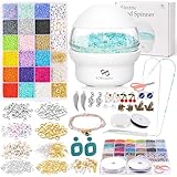 PP OPOUNT 18437 PCS Electric Bead Spinner Kit with Value Jewelry Beads Set, Bead Spinners for Seed Beads for Jewelry Making, Powered Bead Spinner (Patent Product)