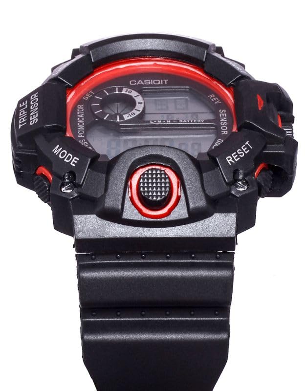 Image of SELLORIA Silicone Digital Watch Shockproof Multi-Functional Automatic Black Color Strap Waterproof Digital Sports Watch for Men Pack of 1, Water Resistance