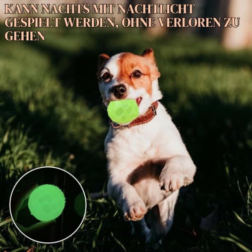 8 Stück Glow In The Dark Hundeball, Quietschende Hundebälle Leuchtende Gummi-Hundebälle, Dehnbarer Gummiball Hundeball, Hund Interaktive Ball, Zähne Training Hund Ball für kleine, mittlere Hunde