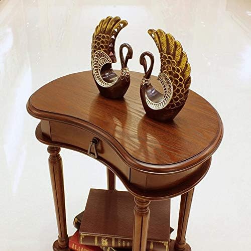 Telephone Table, American Carved Side Table,Shelves with Drawers,Telephone Living Room Side Table,European Style Retro Flower Pot Decoration Table (