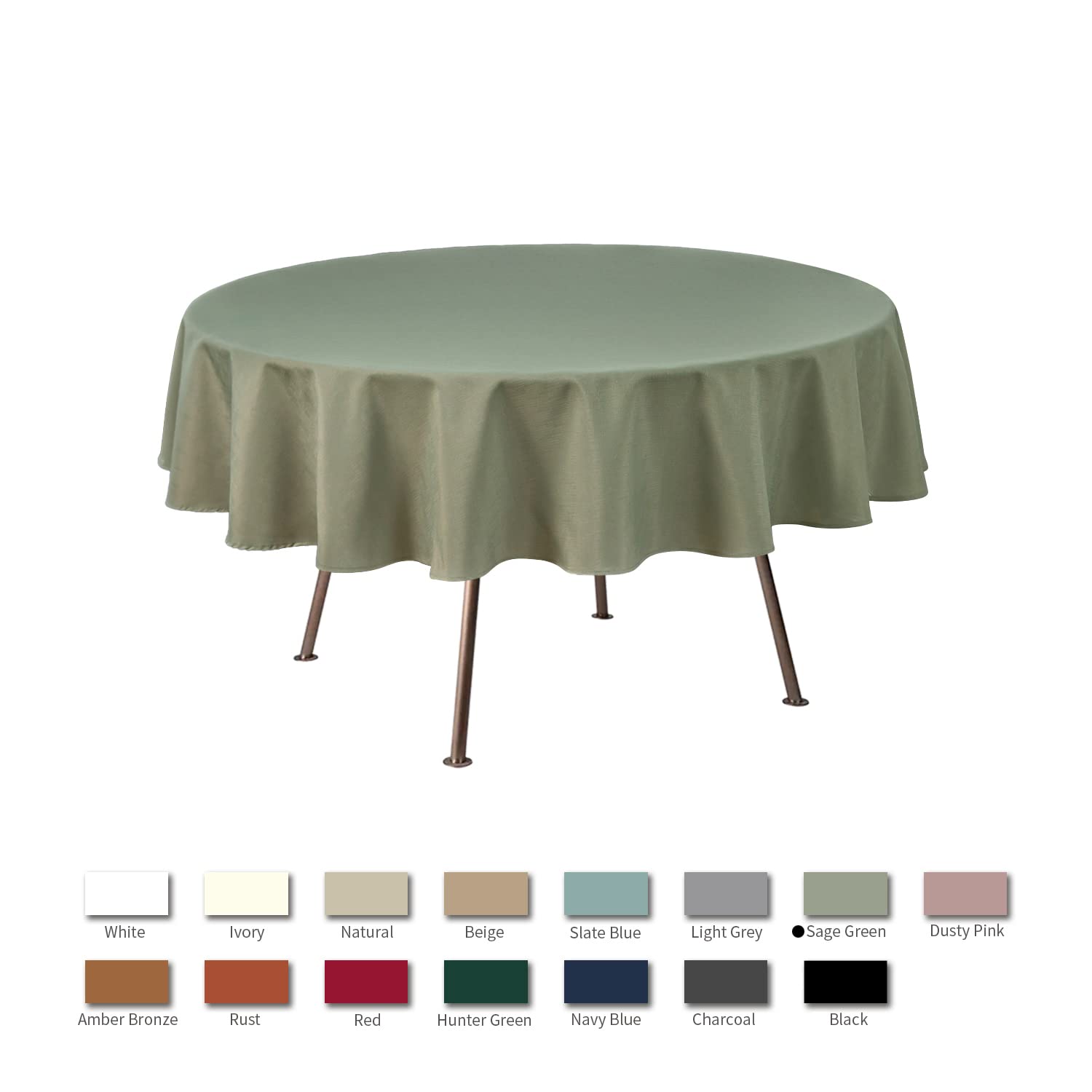 maxmill Round Linen Looking Textured Tablecloth Spill-Proof Wrinkle Free Jacquard Table Cloth for Circular Table Cover for Dining Room Buffet Banquet Parties Holiday Dinner - Image 3