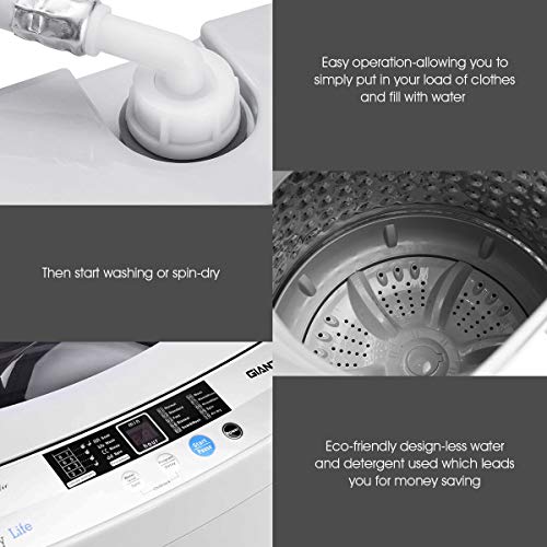 Giantex Portable Compact Full-Automatic Washing Machine 1.6 Cu. ft Laundry Washer Spin with Drain Pump