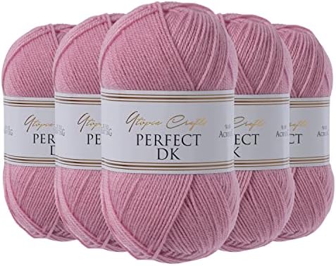 Utopia Crafts DK Double Knitting Yarn, 5X 100g (White)