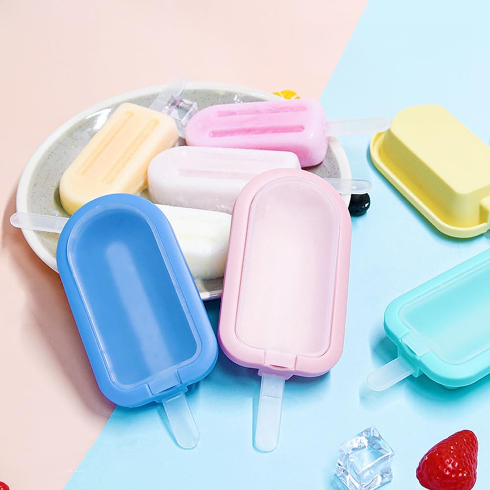 Molde Helado Silicona Reutilizable Moldes de Paleta Multicolor Popsicle Moldes Apilable Moldes para Polos sin BPA Moldes Paletas para Niños, Adultos, Postre, Chocolate (Colorido 6er)