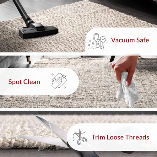 nuLOOM Ashli Solid Farmhouse Jute Area Rug, 11'6" x 14'6", Off-White - Image 3