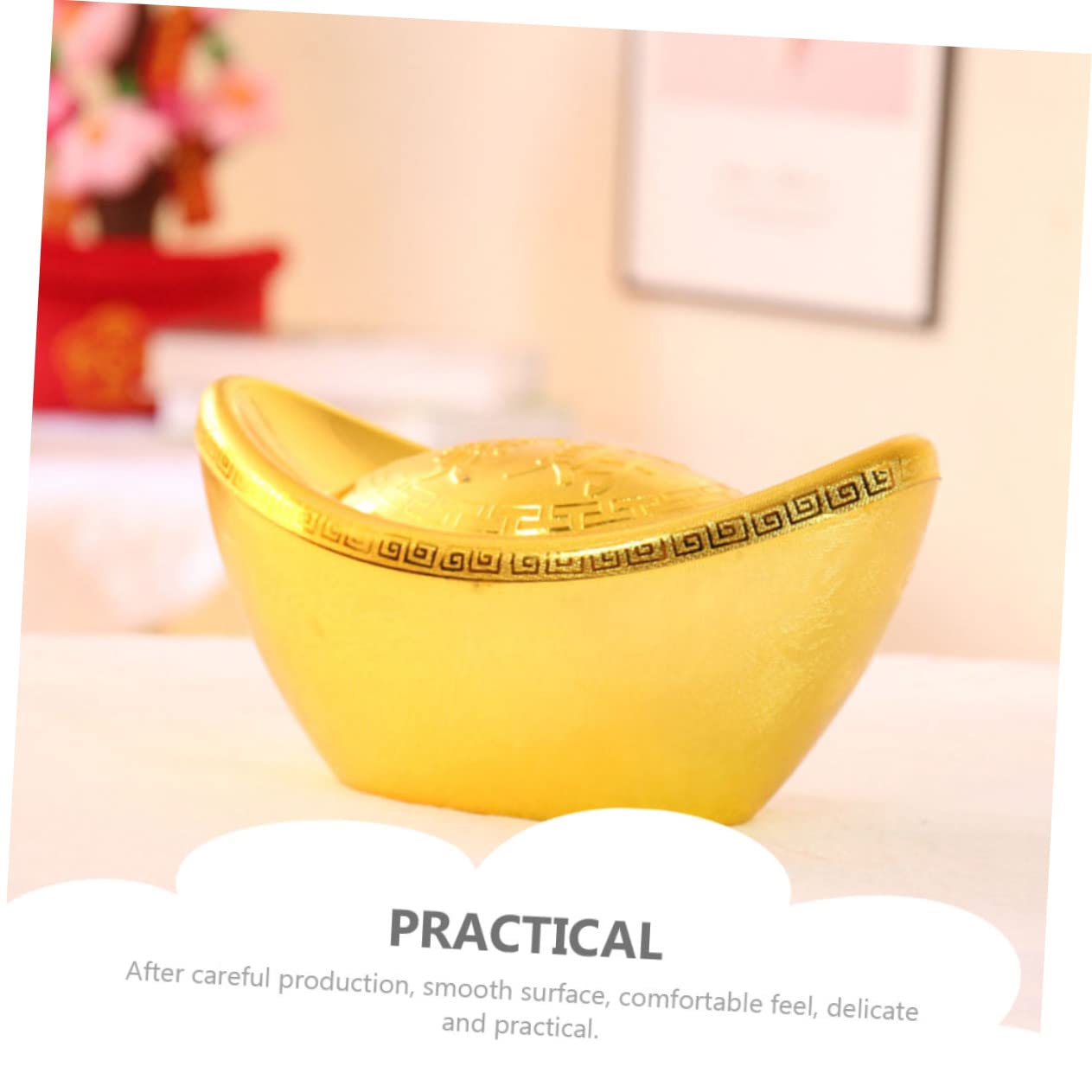PRETYZOOM 3St kreative Dekoration mit Barrenbasis chinesische Dekoration Home Yuan bao schmuck chinesisch neujahr chinesische neujahrsdekoration tischdeko Tisch-Yuanbao-Mittelstück Plastik