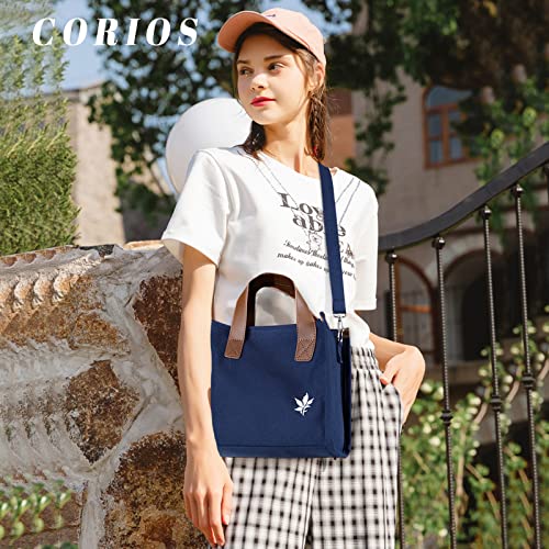 Image of CORIOS Women Shoulder Bag Canvas Handbag Crossbody Bag Multifunctional Top Handle Bag Casual