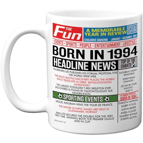 Taza de café de cerámica de 30 cumpleaños para hombres y mujeres, con texto en inglés "Born in 1994" (nacido en 1994), 30 cumpleaños, regalos de feliz cumpleaños para hermano, hermana, amigos,
