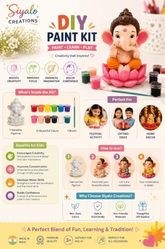 Generic Siyalo Creations DIY Ganesh Idol Painting Kit - Image 5