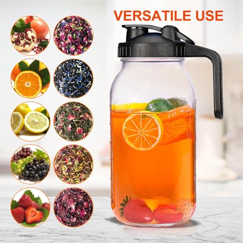 Image of ANKUL Cold Brew Coffee Maker Glass Pitcher Set - 1.8L Mason Jar with Stainless Steel Filter & Cleaning Brush - Iced Coffee Brewer with Lid & Handle for Home or Office (Ankul - 11)