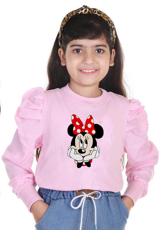 Image of KIROTO Girls Mickey Top Stylish Girls Kids Top Fancy Kids Top Puff Full Sleeve