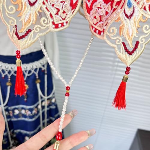 Ethnic Fringed Faux Collar Decorative Half Shawl Cloud Shoulder Collar for Chinese Ancient Festival Neckpiece3