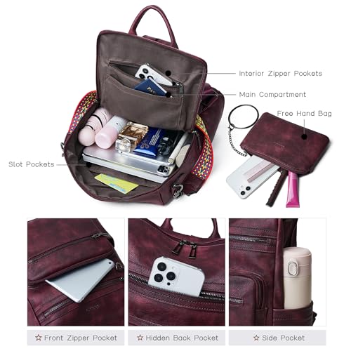 Image of Shrrie Vegan Leather Backpack Purse for Women with Adjustable Shoulder Bag