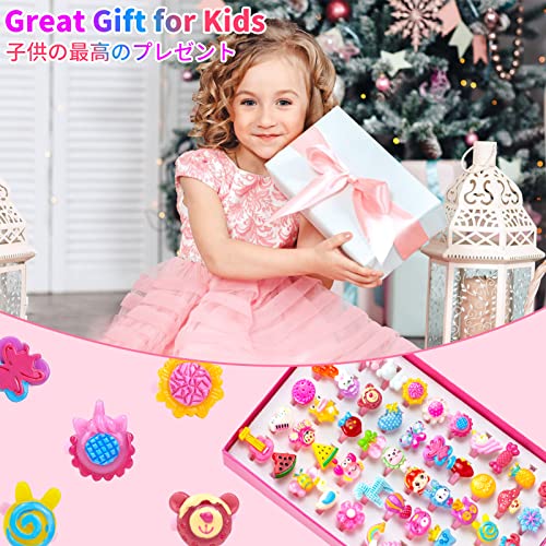 50 Pcs Little Girl Jewelry Rings Birthday Gifts- Kids Pretend Play And Dress Up Jewelry Rings For Girls 3-12 Year Old Festive Gift | A Variety Of Rings Styles Easter Basket Stuffers Party Favors #TOP6