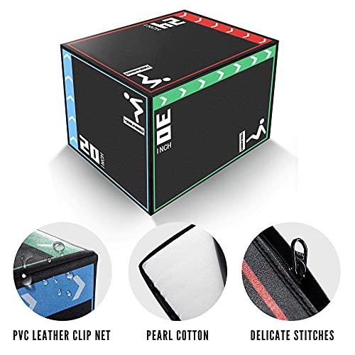 YESUNEED 3 in 1 Foam Plyometric Box Jumping Box for Training, 20” 24” 30” Non-Slip Plyometric Jump Box for Jumping Trainers, Box-Squats and Steps-up