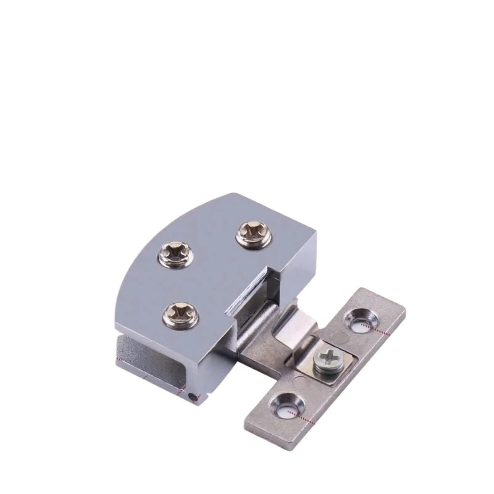 4Pcs Zinc Cabinet Glass Door Hinge Gold Chrome Black(Zinc Shiny Silver)